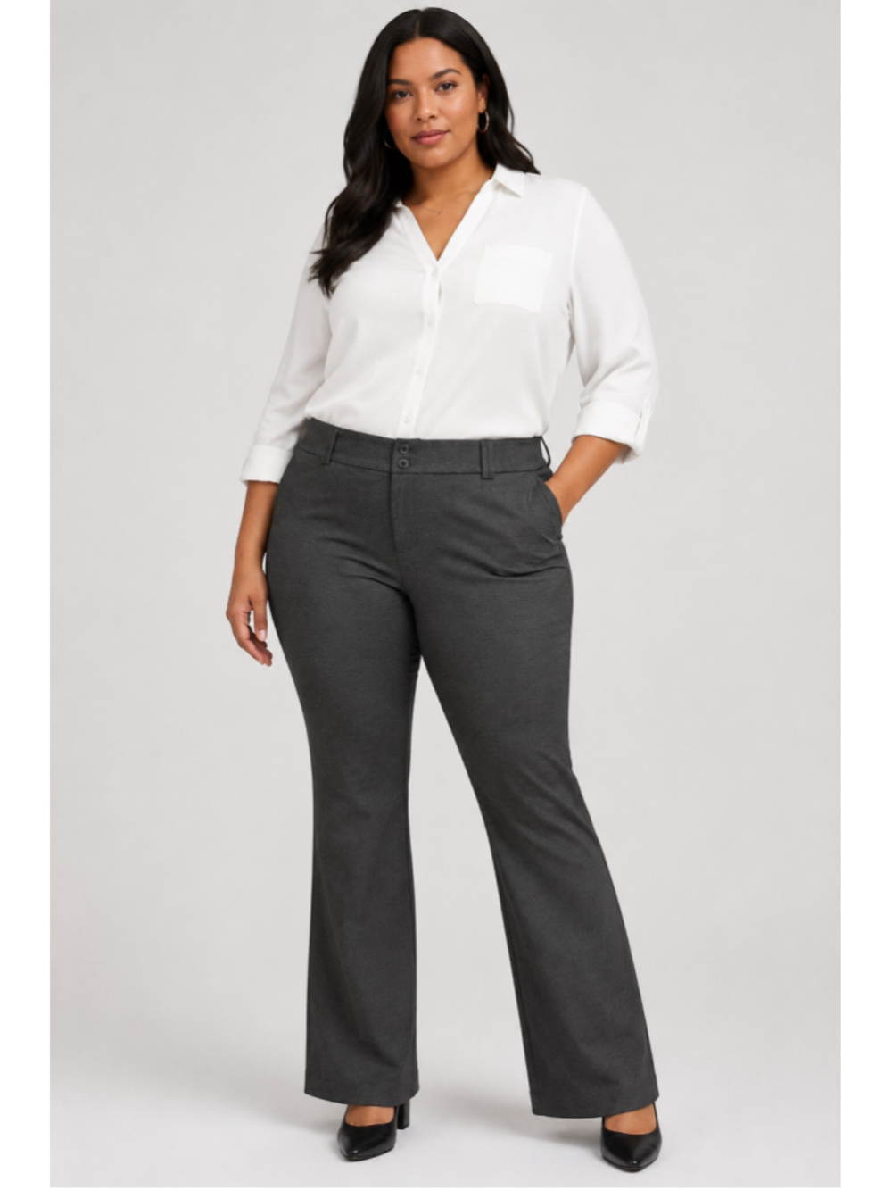 Women's Torrid Studio Gray Ponte Stretch Trousers Size 26R Plus